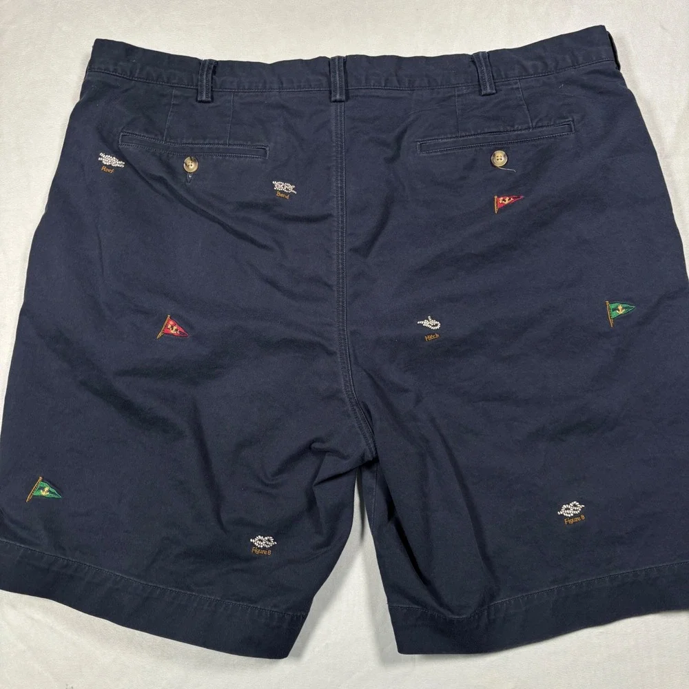 Polo Ralph Lauren Shorts Mens 40 Navy Nautical Embroidered Sailing Chino Stretch